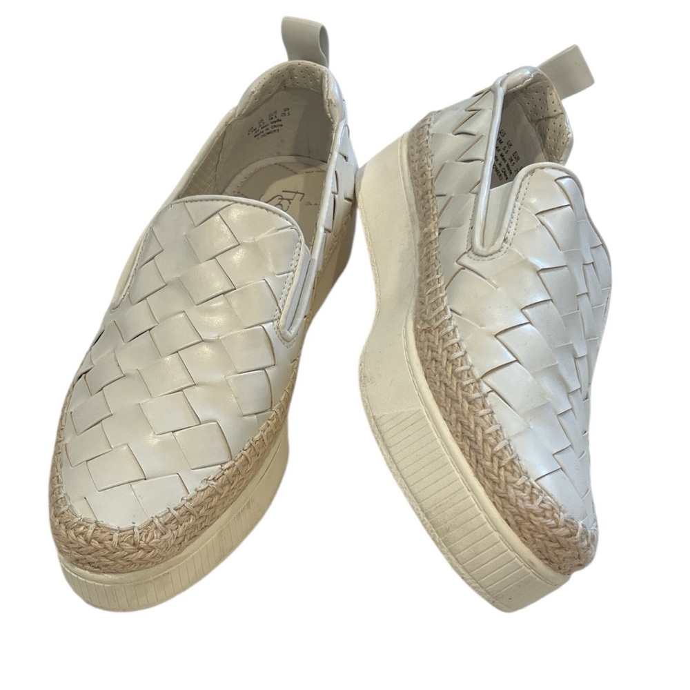 Franco Sarto White Woven Slip-On Espadrille Flats